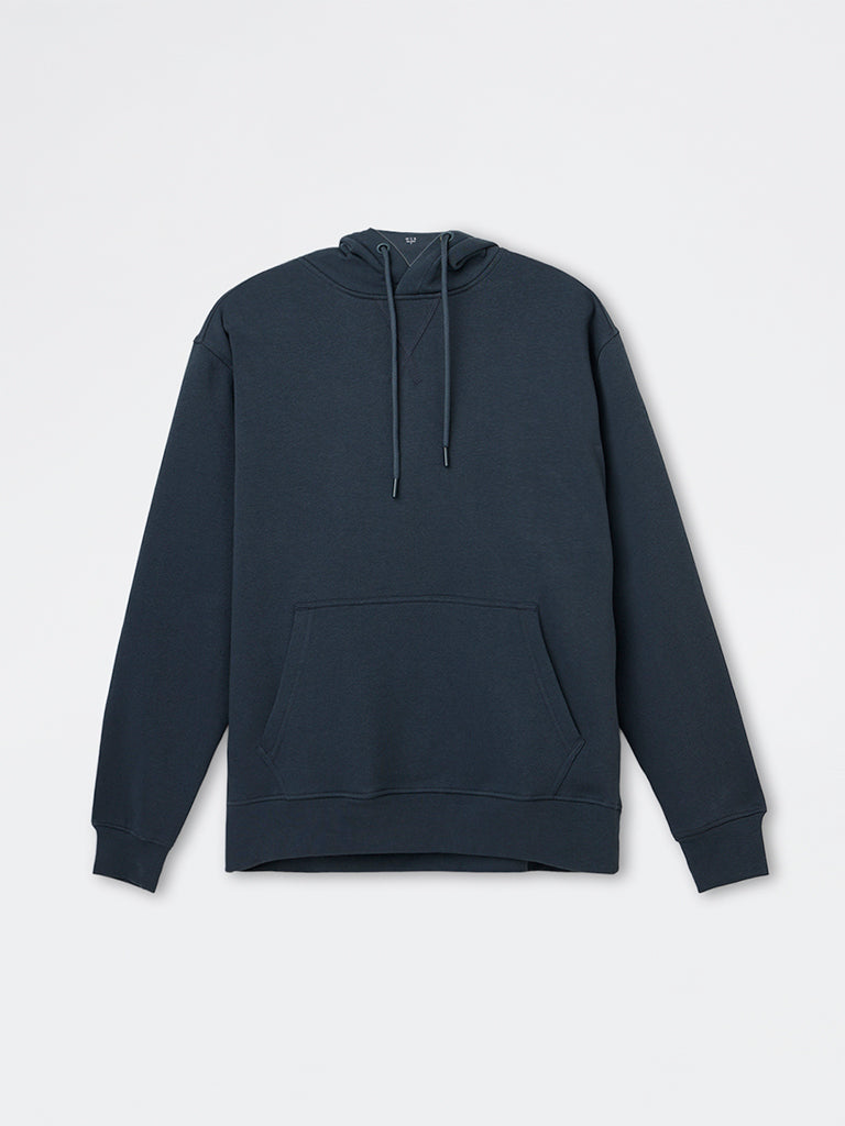 WES Casuals Teal Relaxed-Fit Hooded Sweatshirt