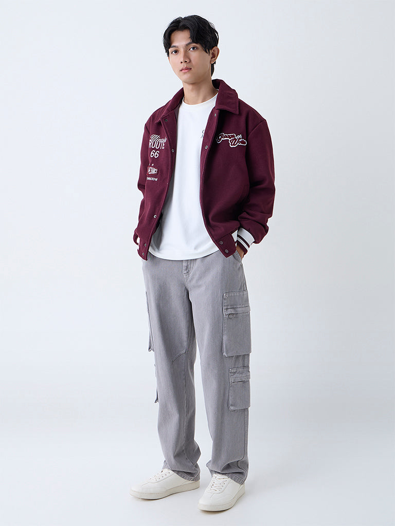 Nuon Wine Typographic Relaxed-Fit Jacket