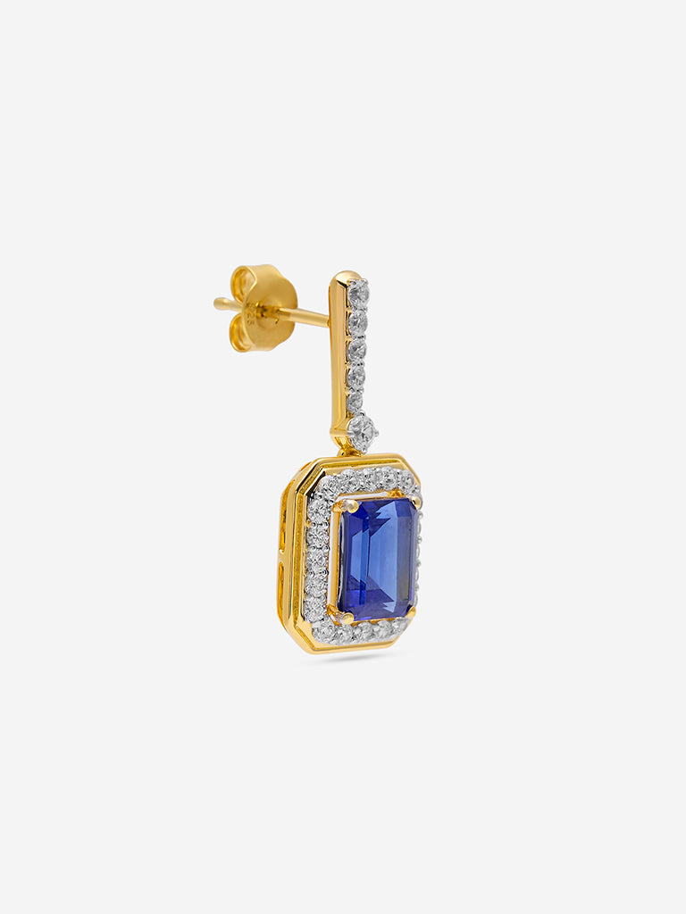 Sapphire Drop Lab Diamond Earrings