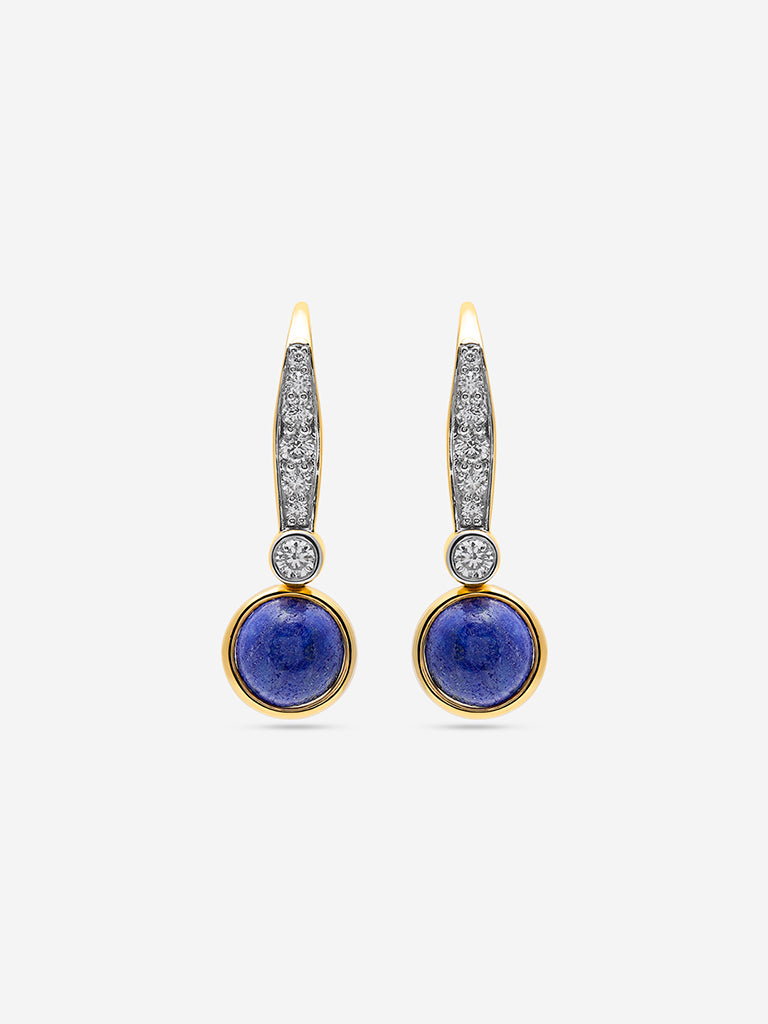 Lapis & Moonstone Mismatched Drop Earrings
