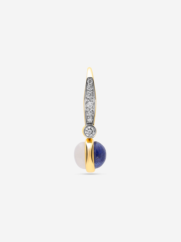 Lapis & Moonstone Mismatched Drop Earrings