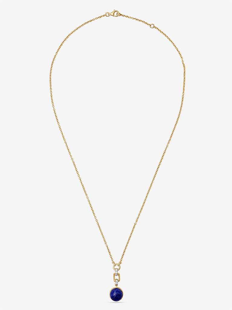 Dual Charm Lapis & Moonstone Necklace