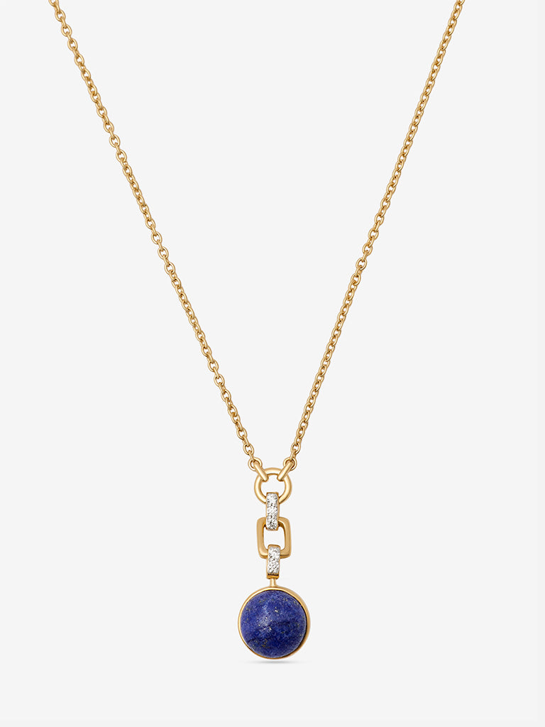 Dual Charm Lapis & Moonstone Necklace