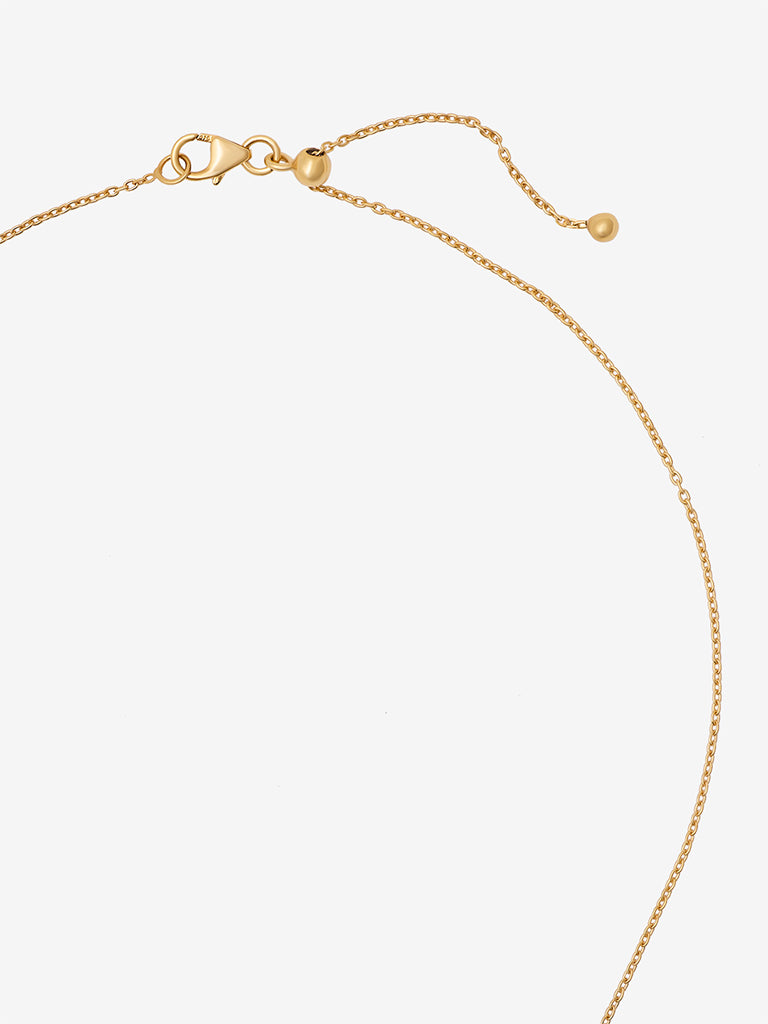 Emerald Baguette Gold Plated Lab Diamond Necklace