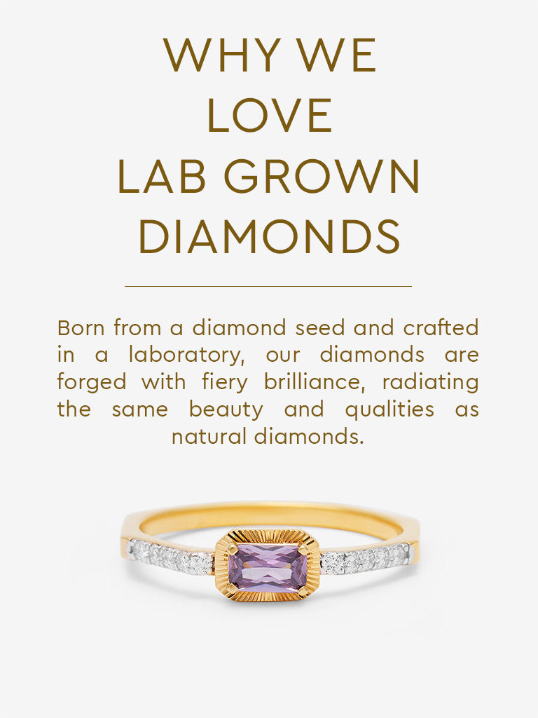 Amethyst Baguette Lab Diamond Ring