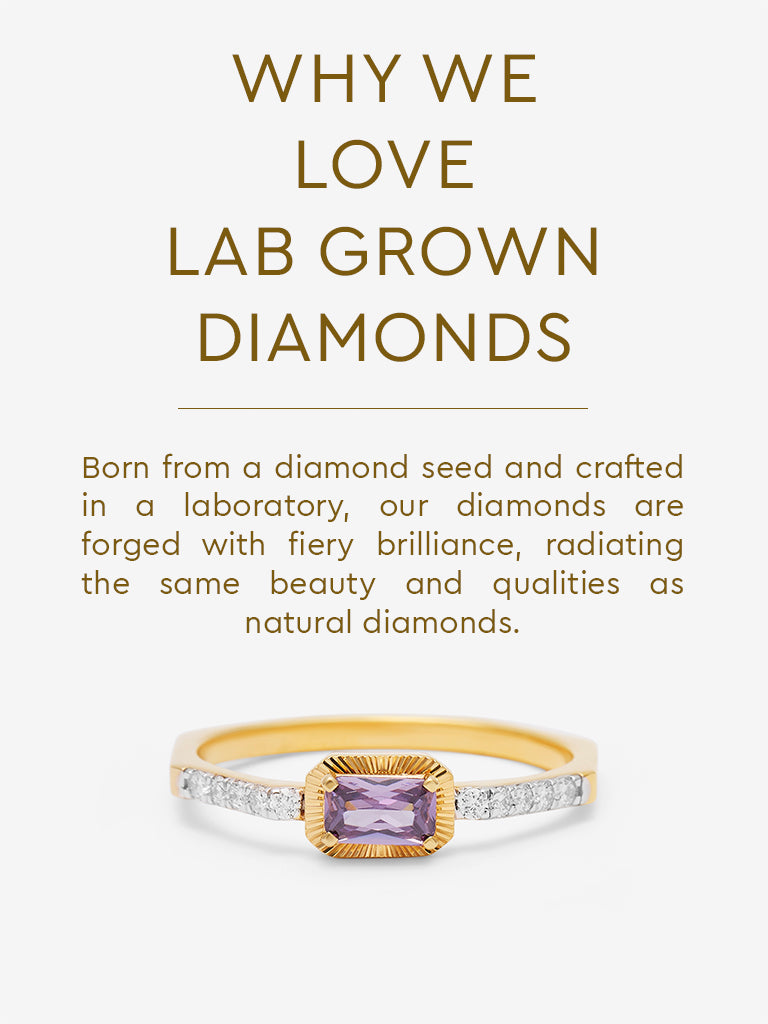 Amethyst Baguette Lab Diamond Ring
