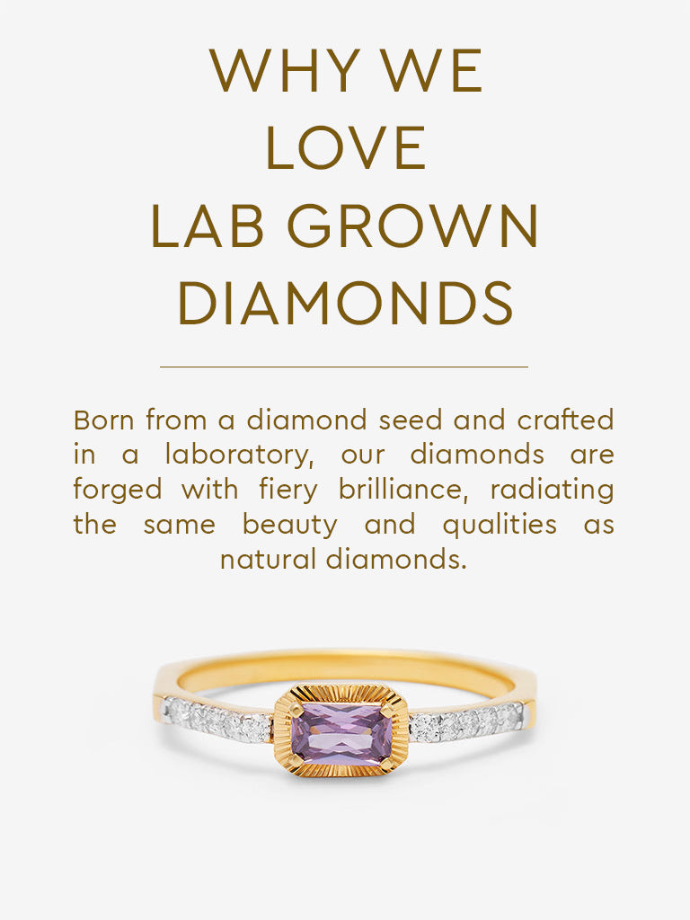Amethyst Baguette Lab Diamond Ring