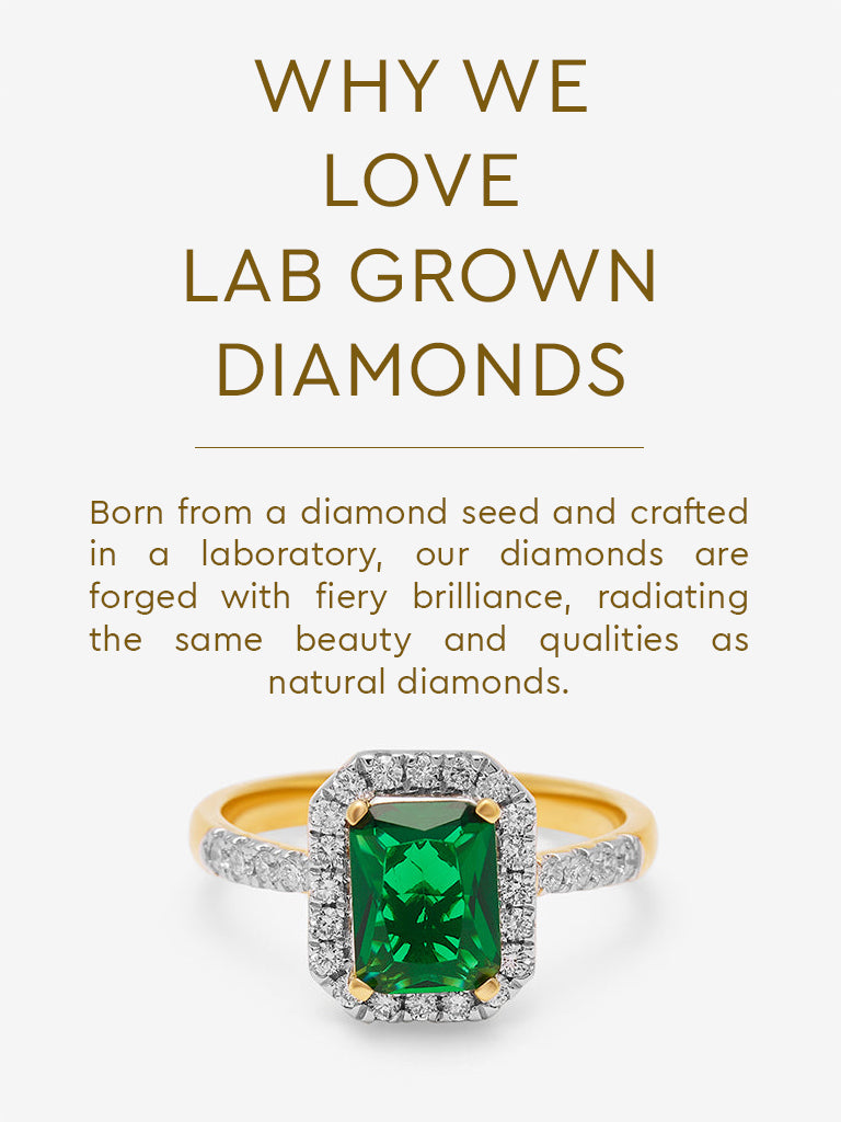 Emerald Baguette Gold Plated Lab Diamond Ring