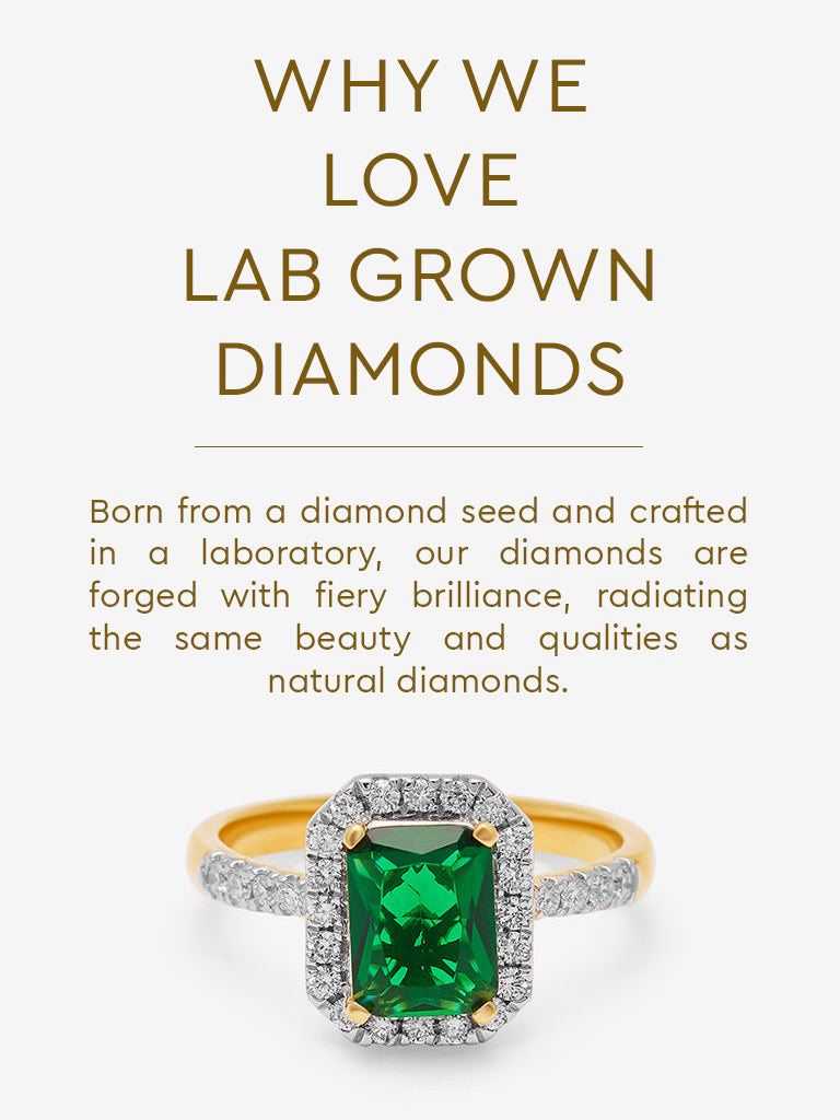 Emerald Baguette Gold Plated Lab Diamond Ring