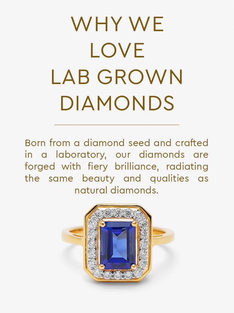 Sapphire Baguette Lab Diamond Ring