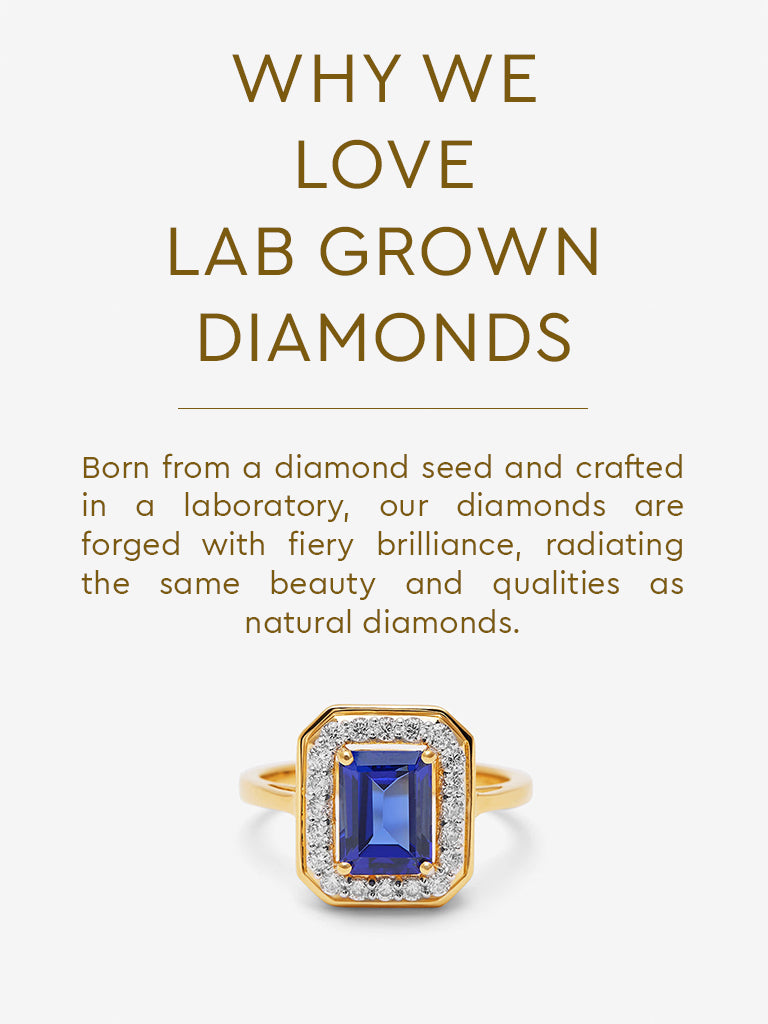 Sapphire Baguette Lab Diamond Ring