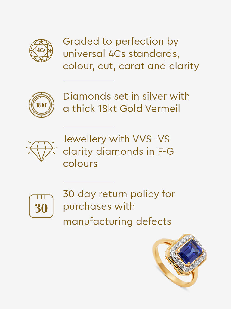 Sapphire Baguette Lab Diamond Ring