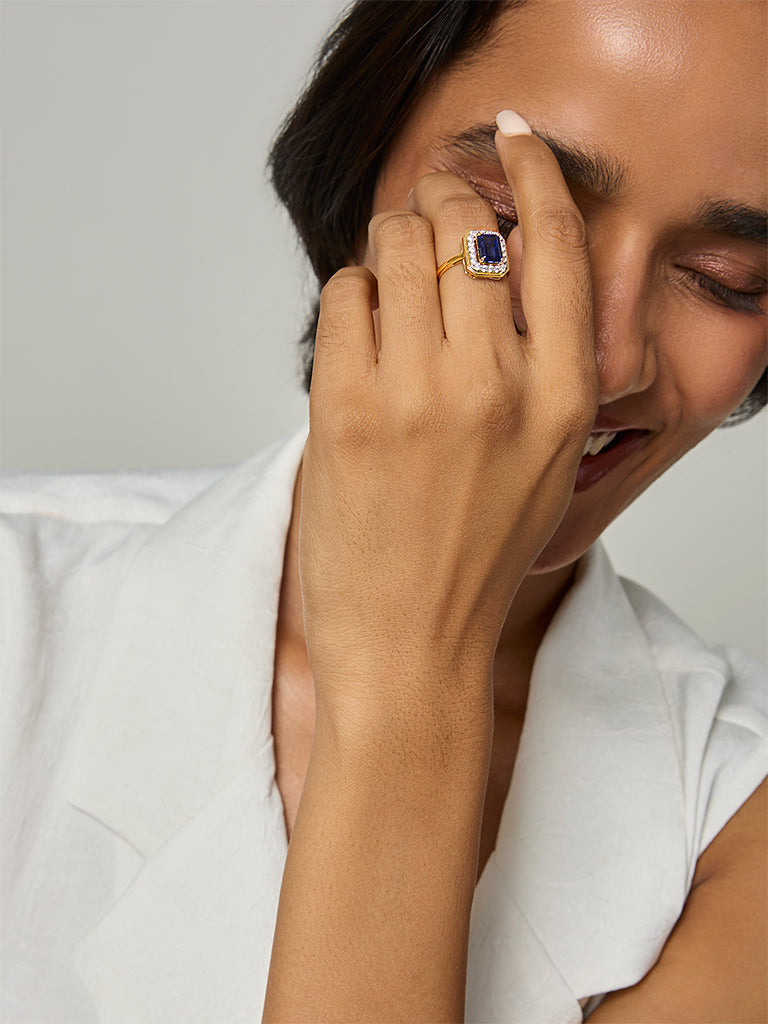 Sapphire Baguette Lab Diamond Ring