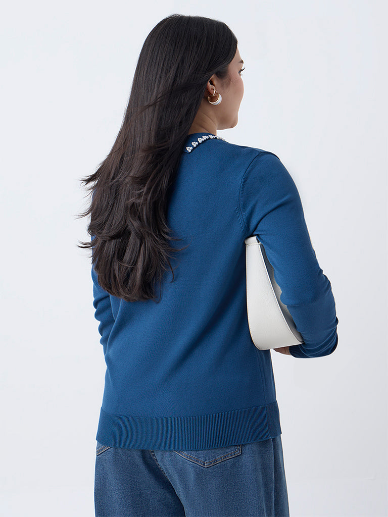 Gia Teal Pearlescent Top