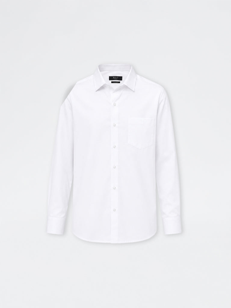 WES Formals White Slim-Fit Cotton Shirt
