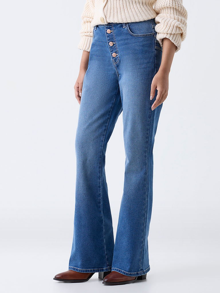 LOV Blue Faded High-Rise Jeans