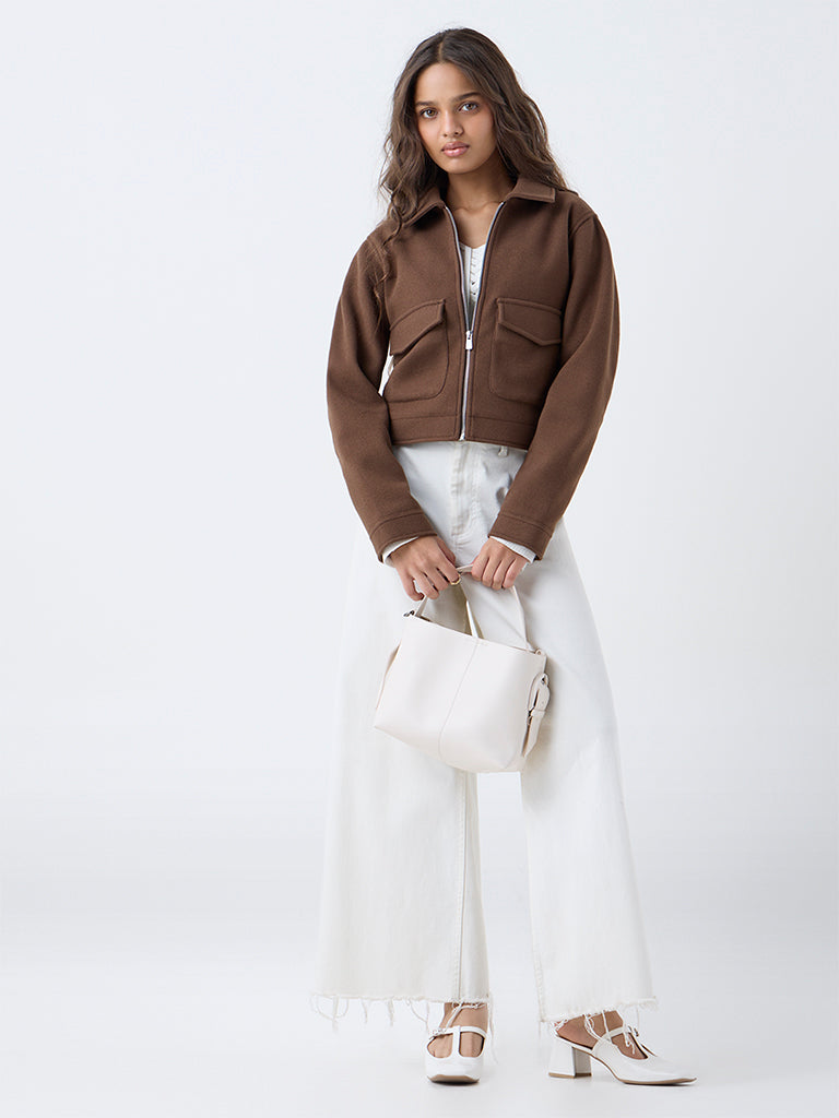LOV Brown Solid Jacket