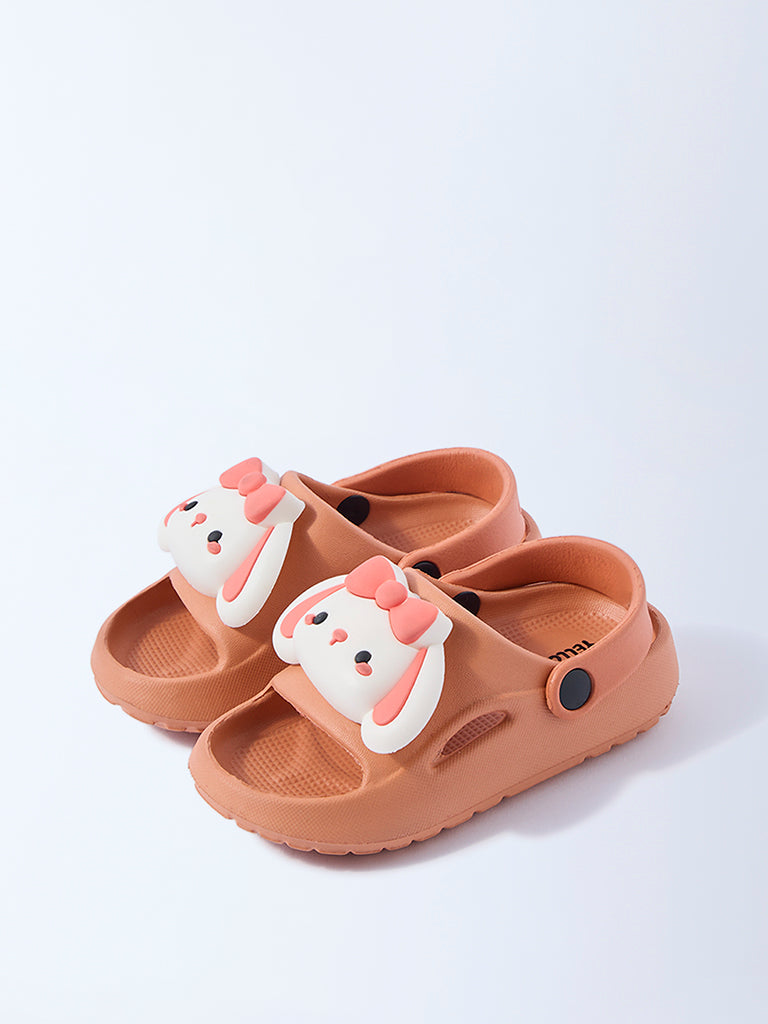 Yellow Peach Applique Detailed Clogs