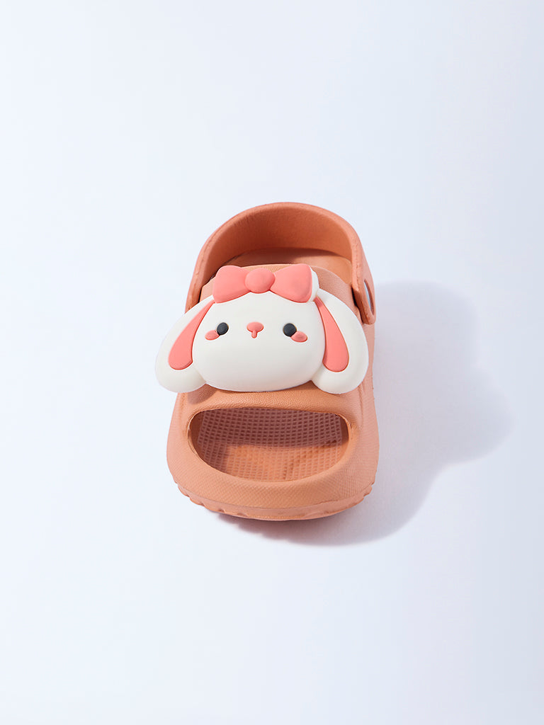 Yellow Peach Applique Detailed Clogs