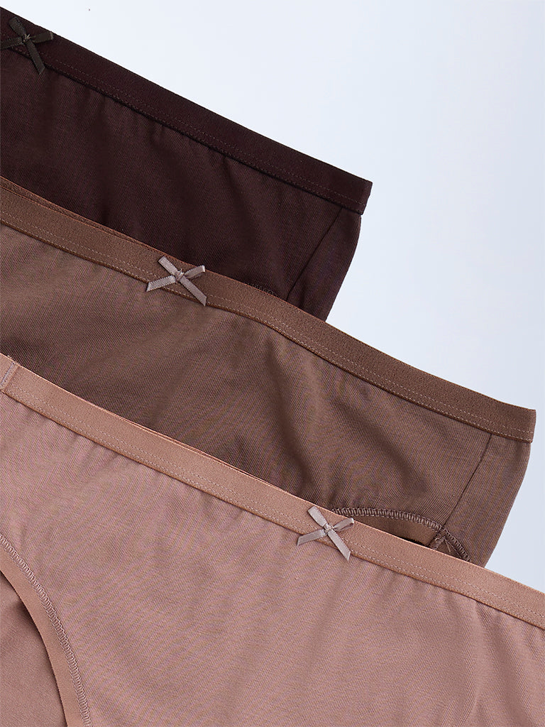 Wunderlove 3-Pack Cotton-Blend Hi-Leg Briefs