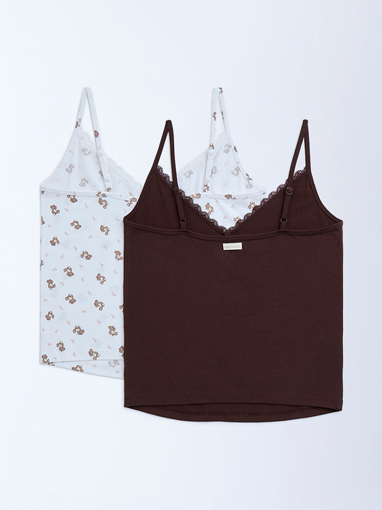 Superstar 2-Pack Printed Cotton-Blend Camisoles