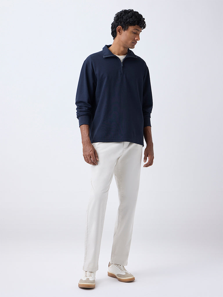 WES Casuals Navy Relaxed-Fit Quarter-Zip Sweatshirt