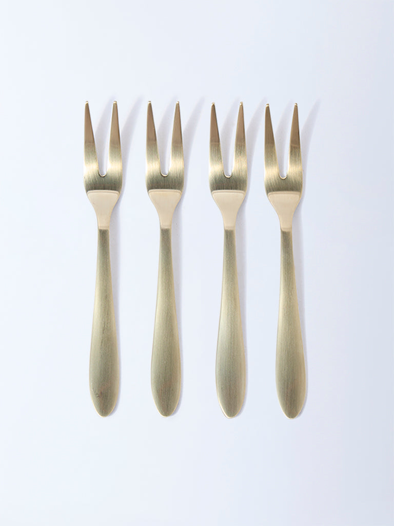 Westside Home Matte Gold Fruit Fork (Set of 4)