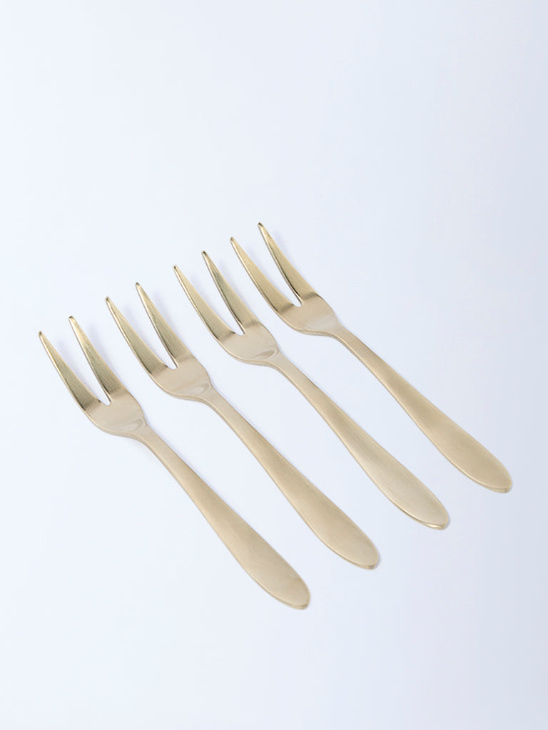 Westside Home Matte Gold Fruit Fork (Set of 4)