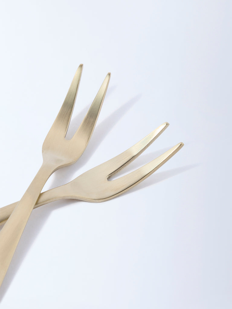 Westside Home Matte Gold Fruit Fork (Set of 4)