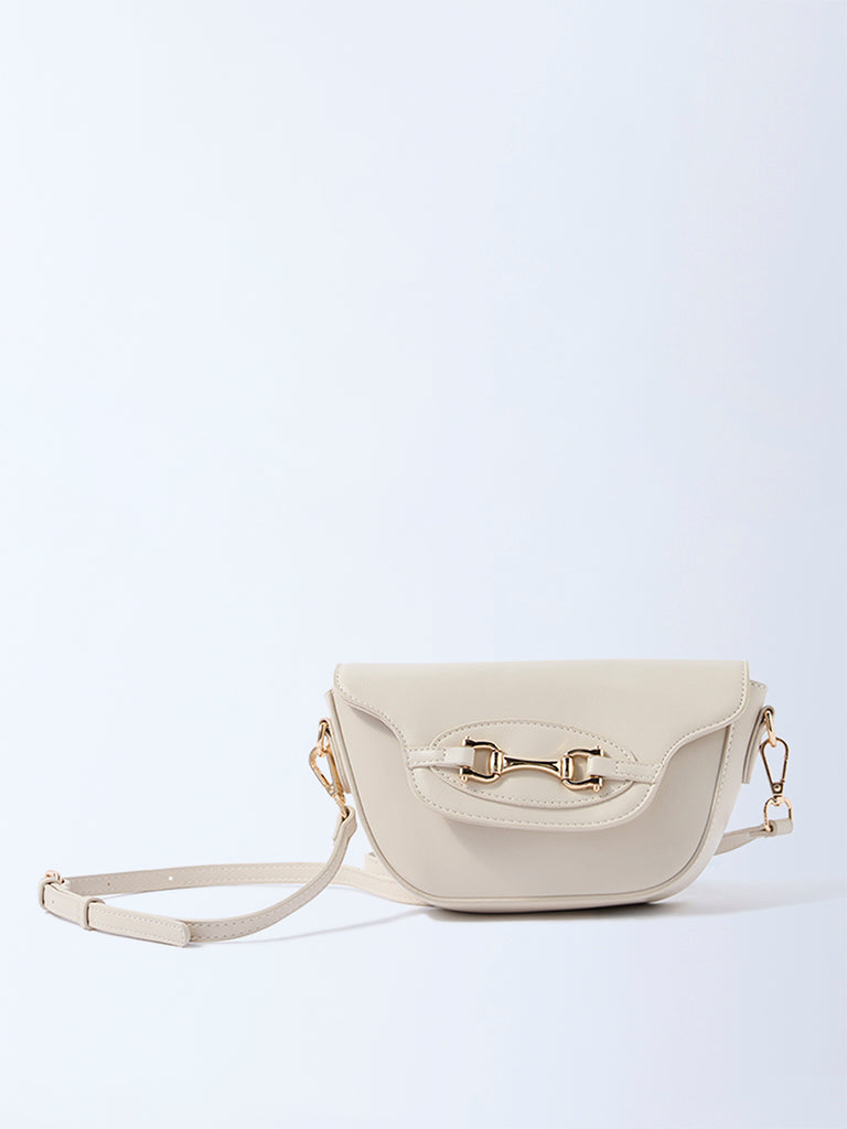 Westside Off-White Buckle-Detailed Sling Bag