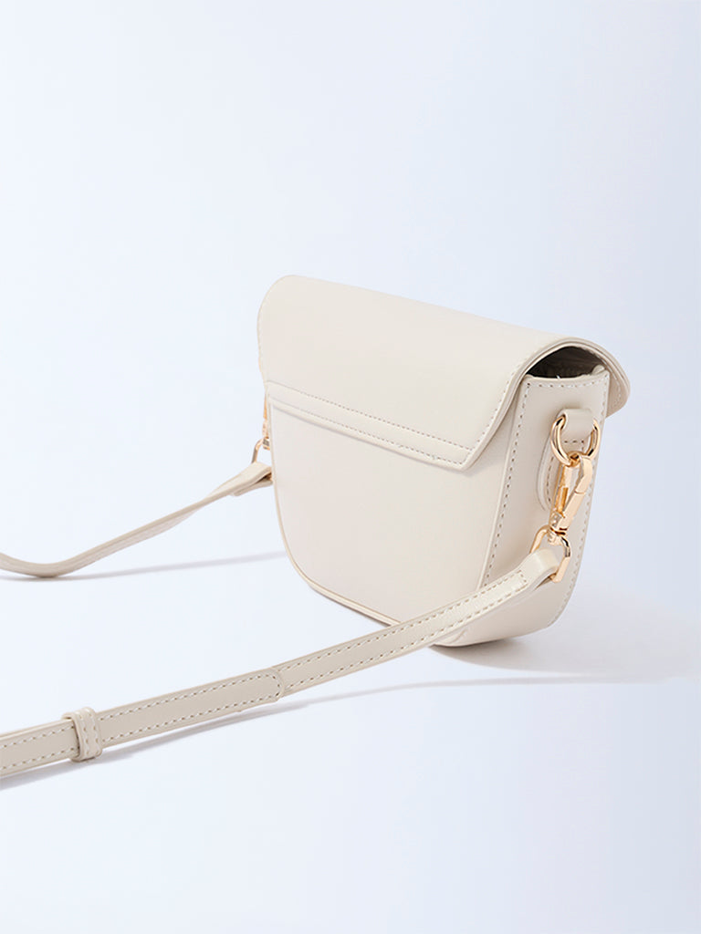 Westside Off-White Buckle-Detailed Sling Bag
