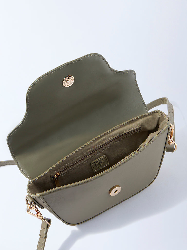 Westside Olive Buckle-Detailed Sling Bag