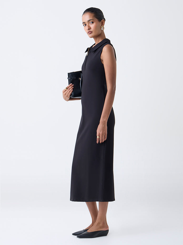 Wardrobe Black Quarter-Zip Shirt Dress