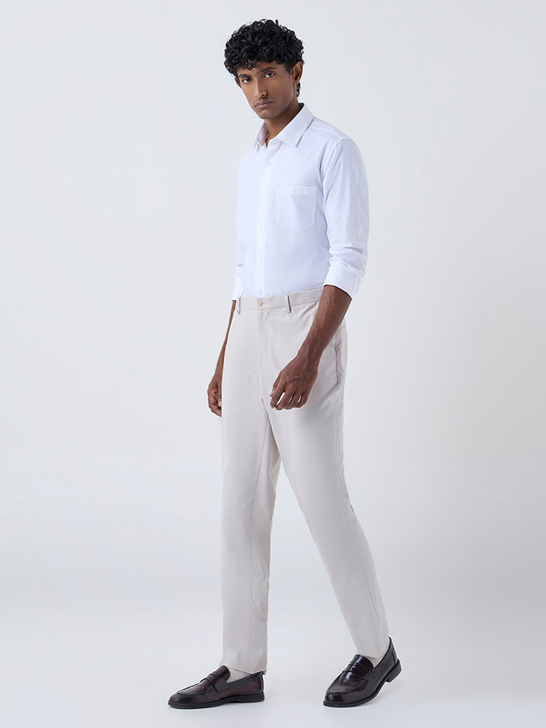 WES Formals Pink Striped Slim-Fit Cotton Shirt