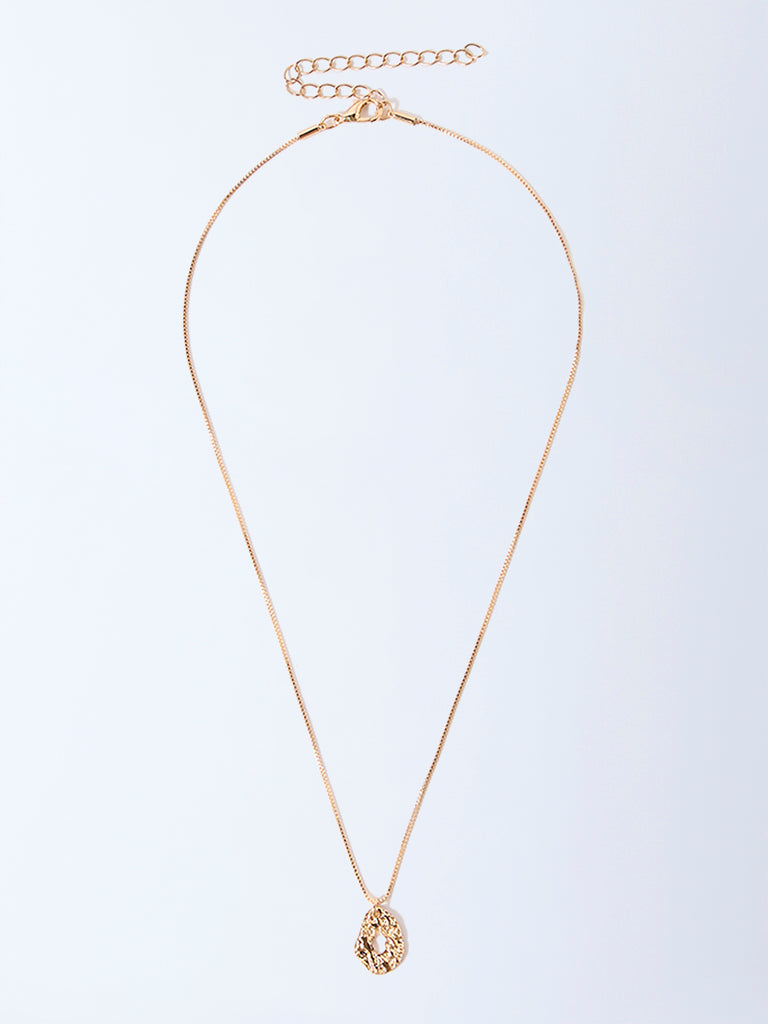 Westside Accessories Gold Molten Pendant Chain Necklace