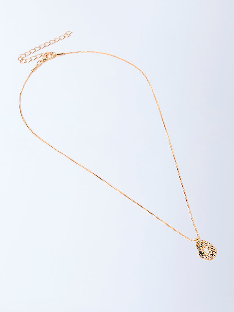 Westside Accessories Gold Molten Pendant Chain Necklace
