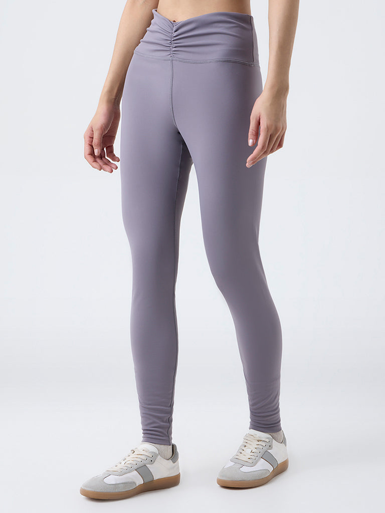 Nuoflexx Dusty Mauve Ruched High-Rise Leggings