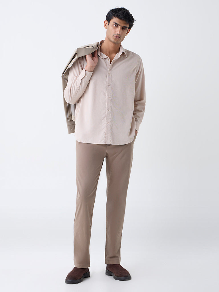 Ascot Beige Relaxed-Fit Corduroy Shirt