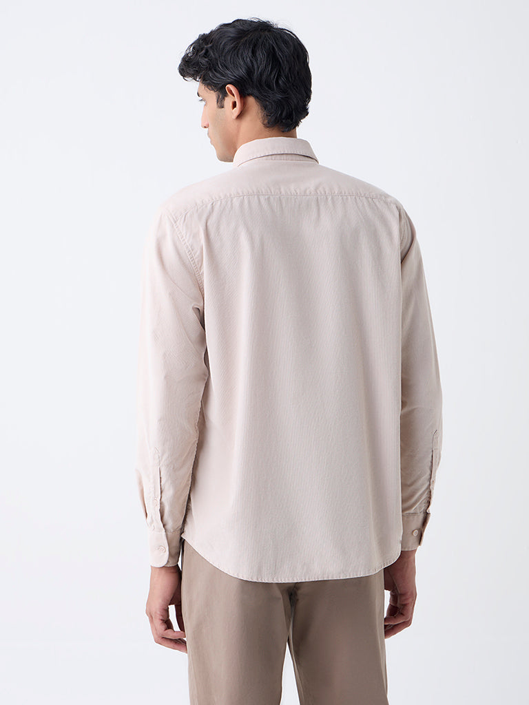 Ascot Beige Relaxed-Fit Corduroy Shirt