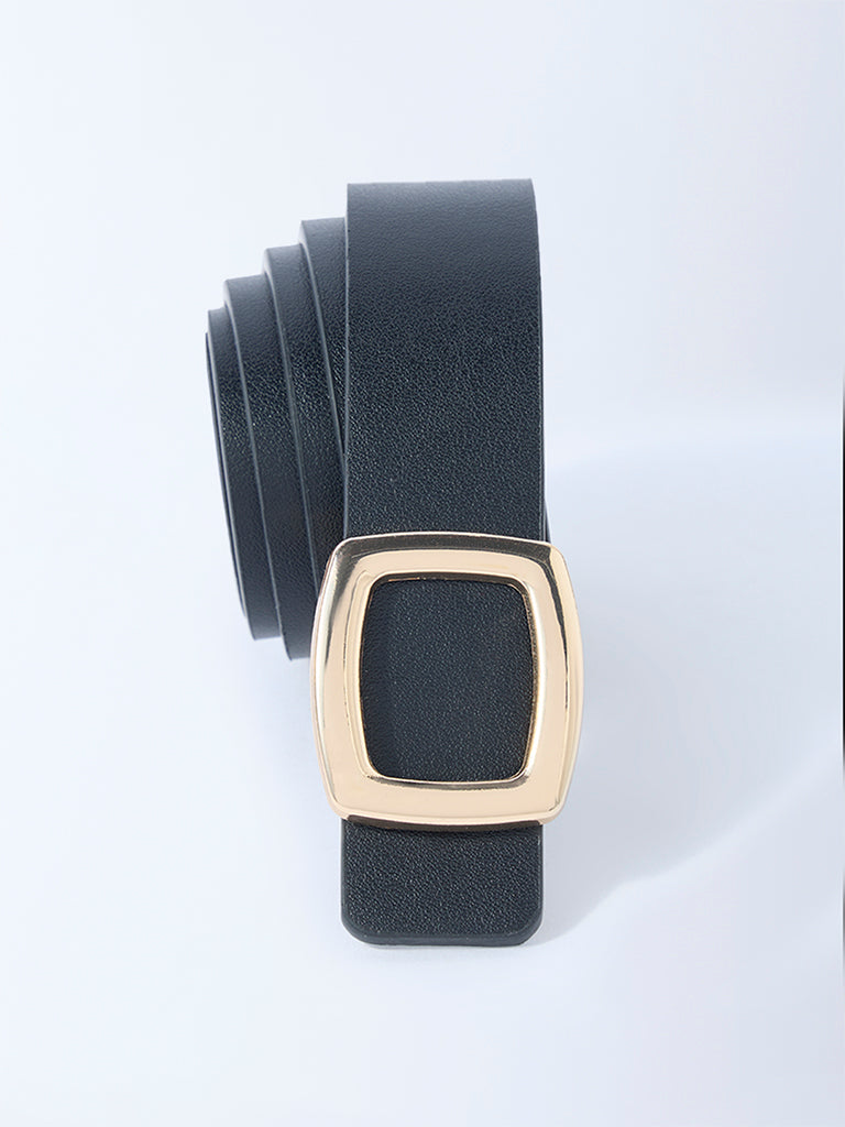 Westside Accessories Black Square Buckle Belt