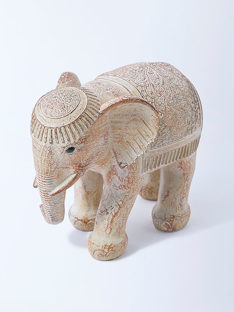 Westside Home Beige Elephant Decorative Object