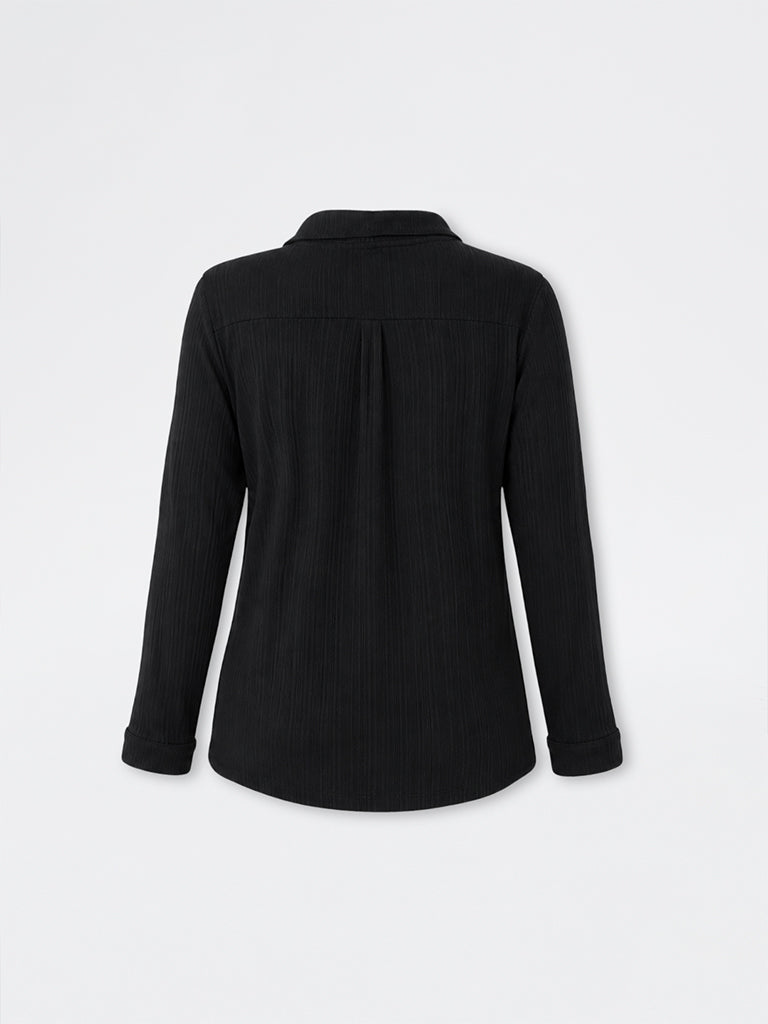 Wunderlove Black Ribbed Sleep Shirt