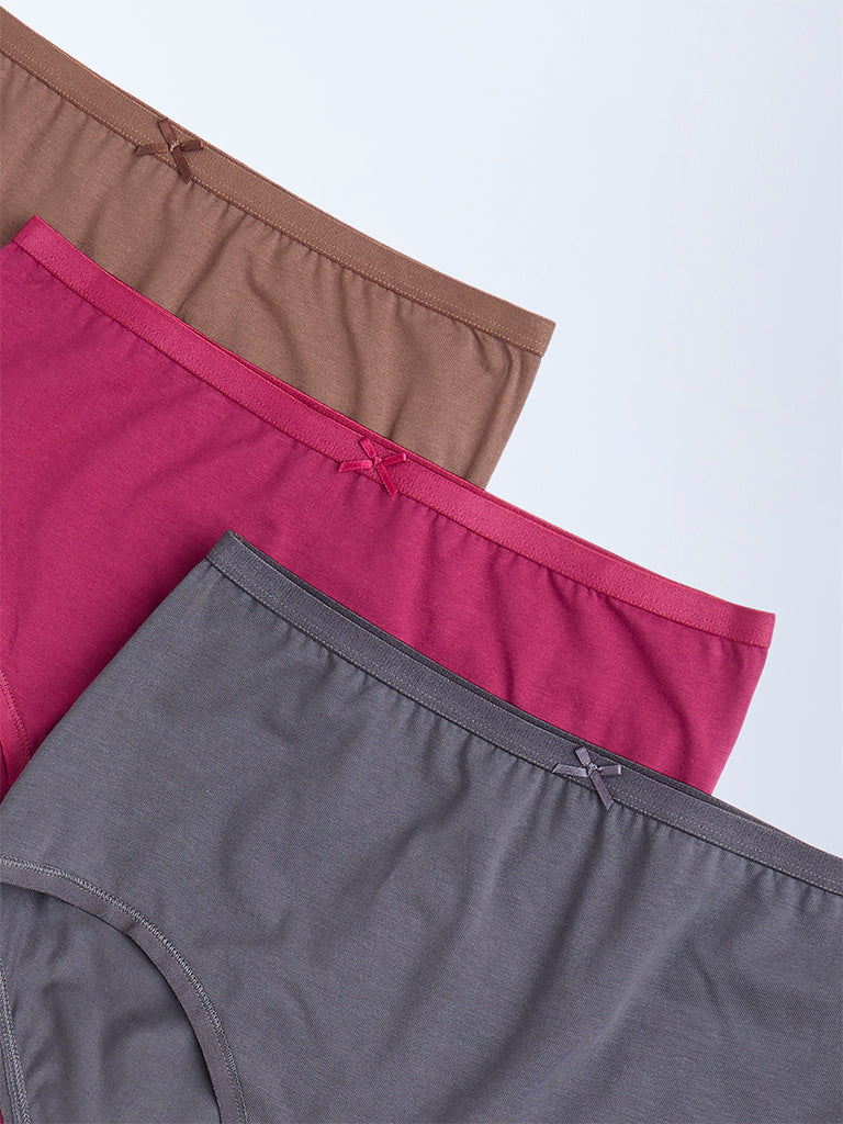 Wunderlove 3-Pack Solid High-Rise Briefs