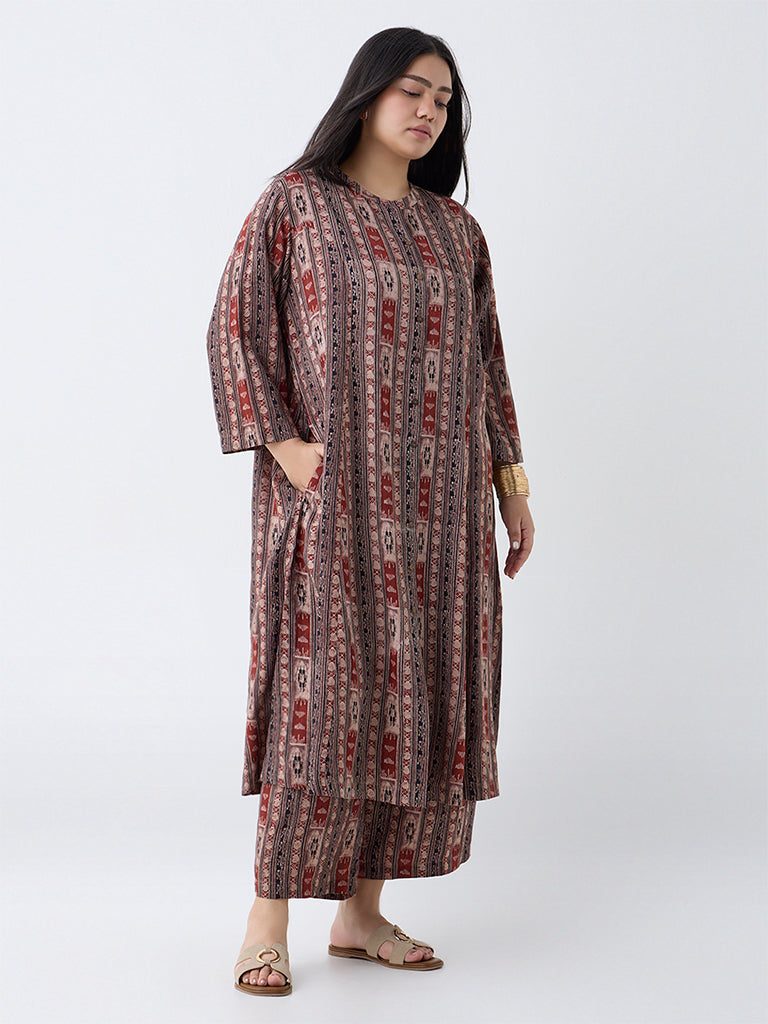 Diza Multicolour Printed A-Line Kurta