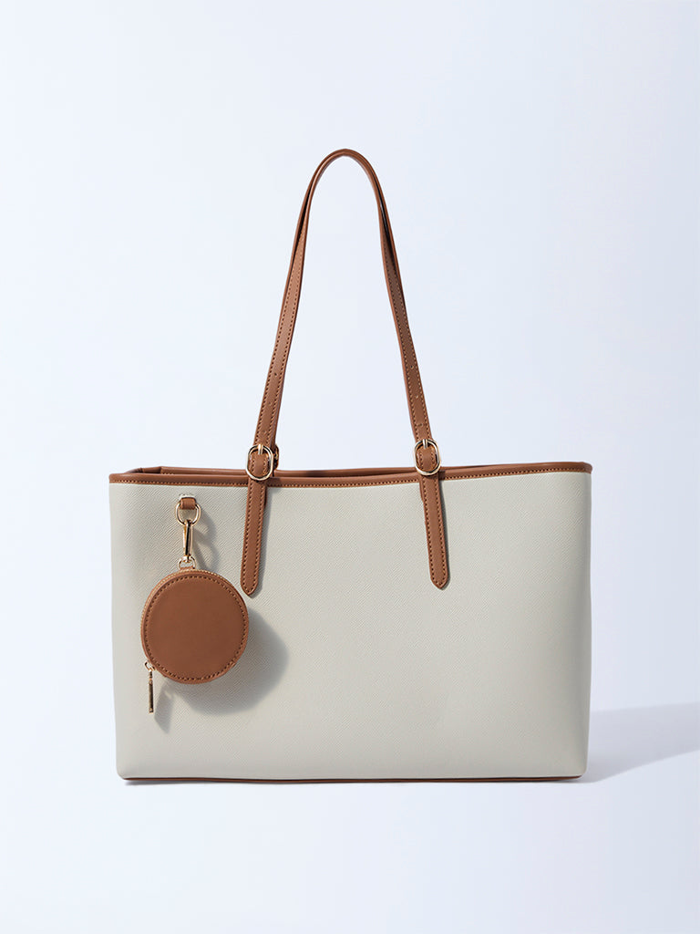 Westside Cream Tote Bag with Pouch