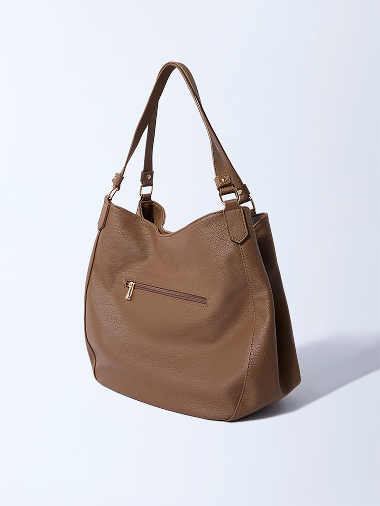 Westside Brown Shoulder Bag with Bag Charm