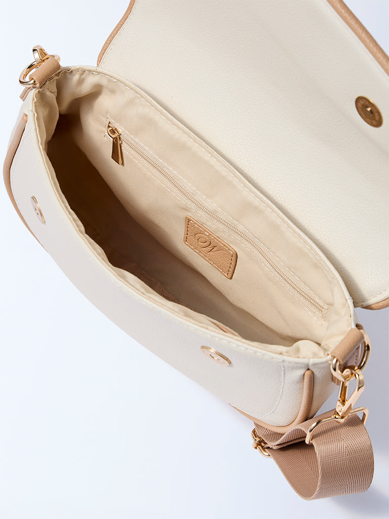 Westside Cream Asymmetric Sling Bag