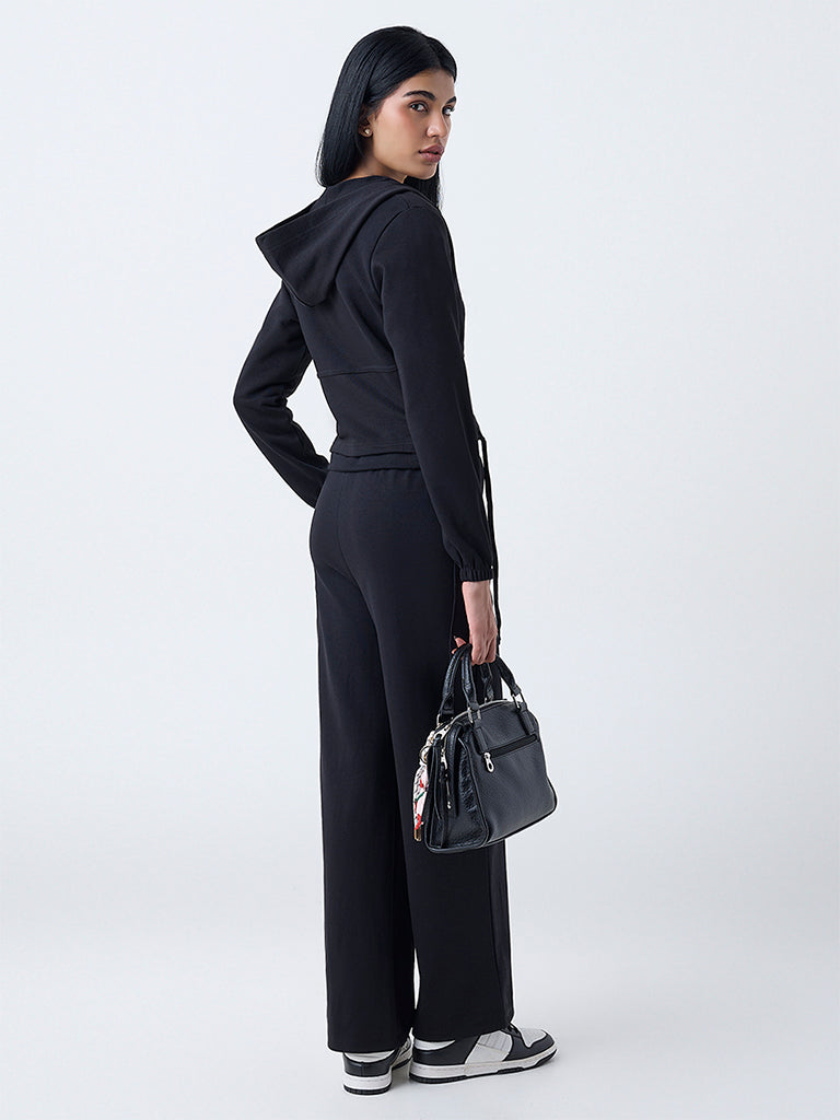 Studiofit Black Embellished Cotton-Blend Jacket