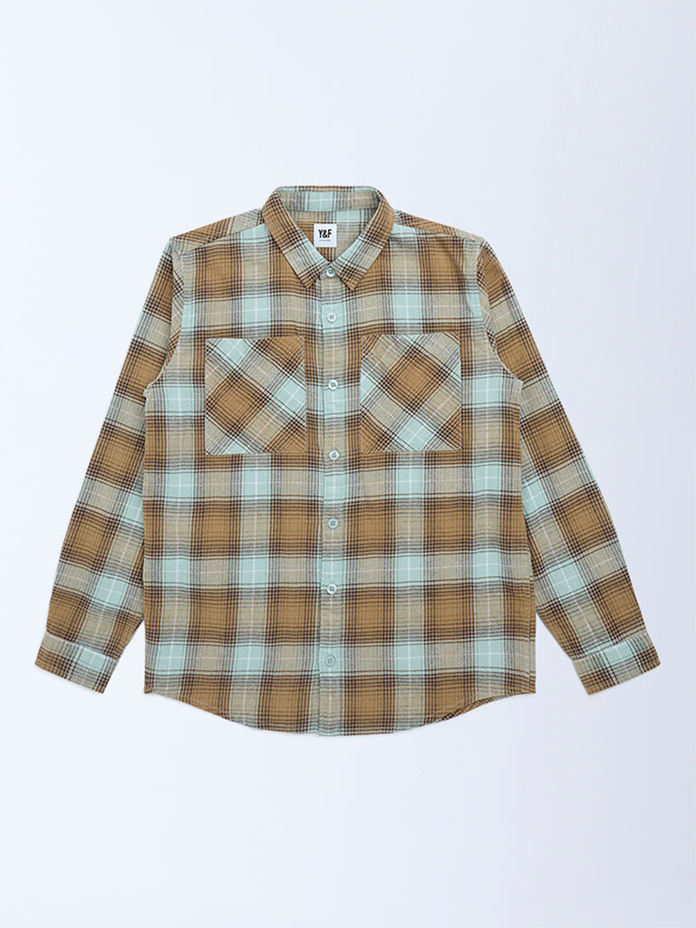 Boys Multicolour Checks Pattern Cotton Shirt