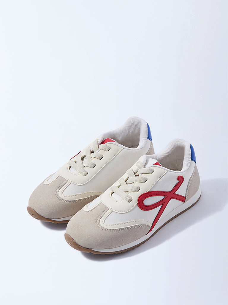 Yellow Multicolour Colour-Blocked Suede Sneakers